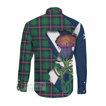 Young Tartan Family Crest Long Sleeve Button Shirt Scottish Thistle Celtic Inspired Men's Shirt - Tartan Vibes Clothing