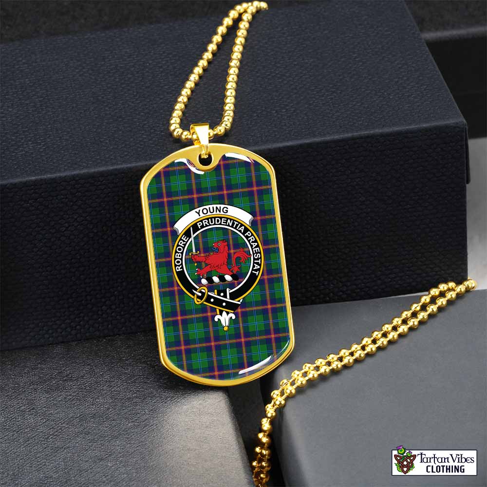 Tartan Vibes Clothing Young Tartan Dog Tag Necklace with Family Crest