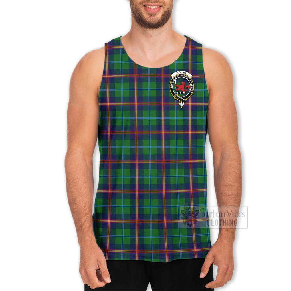 Tartan Vibes Clothing Young Tartan Men's Tank Top with Family Crest and Bearded Skull Holding Bottles of Whiskey