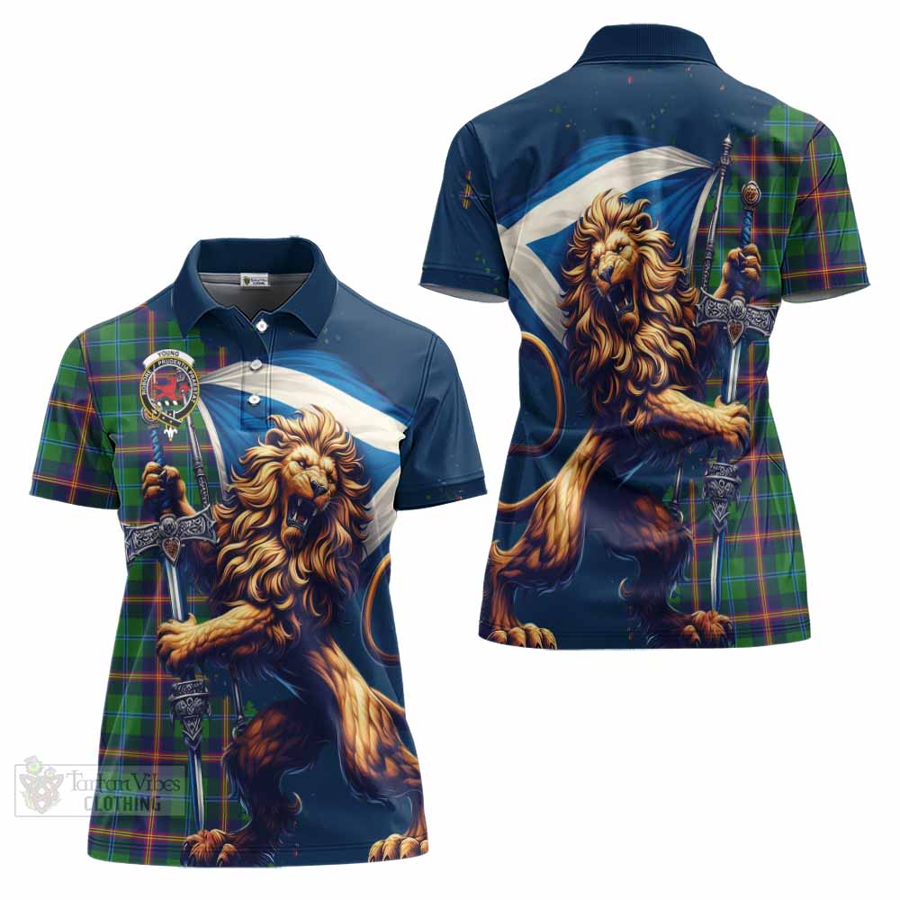 Tartan Vibes Clothing Young Tartan Family Crest Women's Polo Shirt with Scottish Majestic Lion