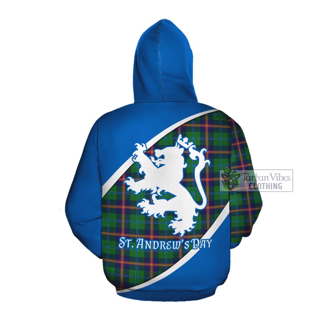 Tartan Vibes Clothing Young Family Crest Tartan Cotton Hoodie Celebrate Saint Andrew's Day in Style