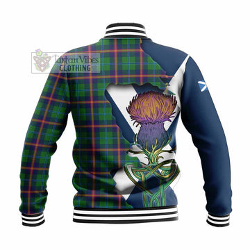 Young Tartan Family Crest Baseball Jacket Scottish Thistle Celtic Inspired - Tartan Vibes Clothing