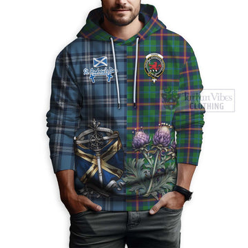 Young Tartan Hoodie Happy St. Andrew's Day Half Tartan Style