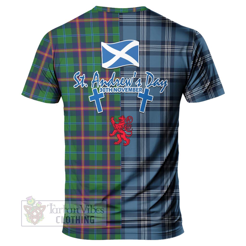 Tartan Vibes Clothing Young Tartan T-Shirt Happy St. Andrew's Day Half Tartan Style