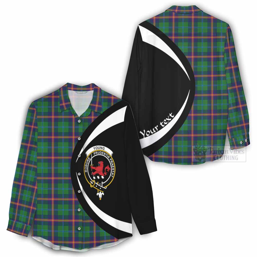 Tartan Vibes Clothing Young Tartan Women's Casual Shirt with Family Crest Circle Style