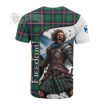 Young Crest Tartan Cotton T-shirt Inspired by the Freedom of Scottish Warrior