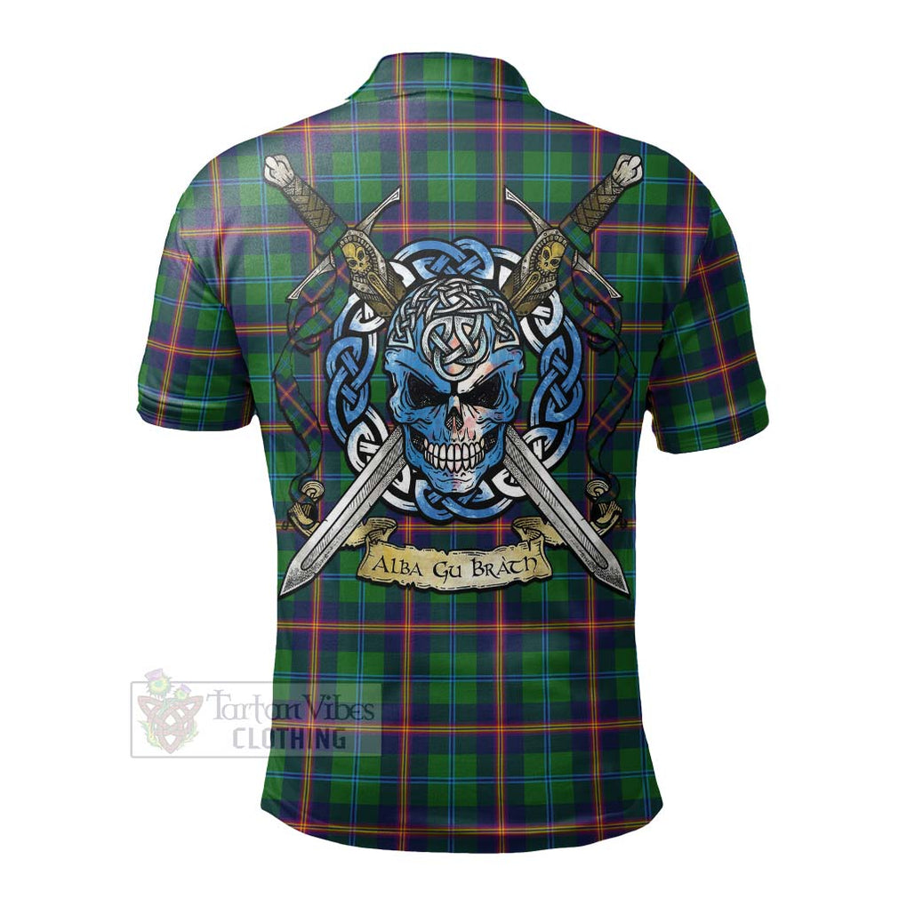 Tartan Vibes Clothing Young Tartan Polo Shirt with Family Crest Celtic Skull Style