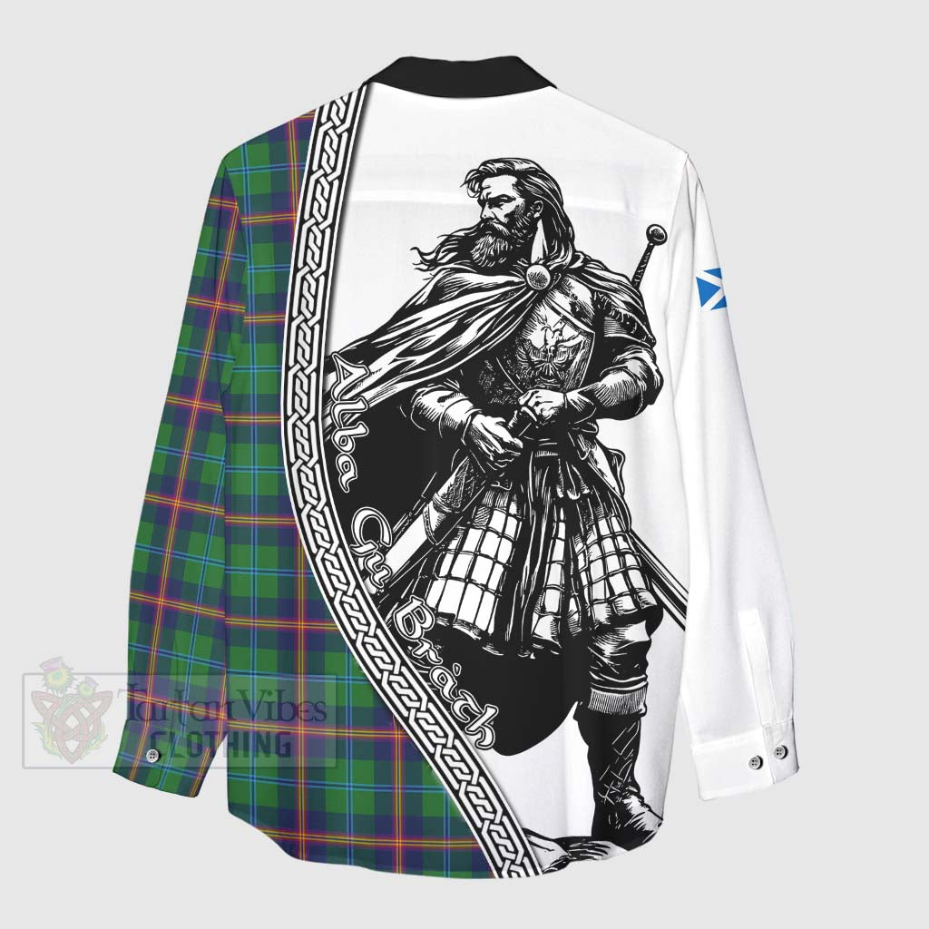 Tartan Vibes Clothing Young Tartan Clan Crest Women's Casual Shirt with Highlander Warrior Celtic Style