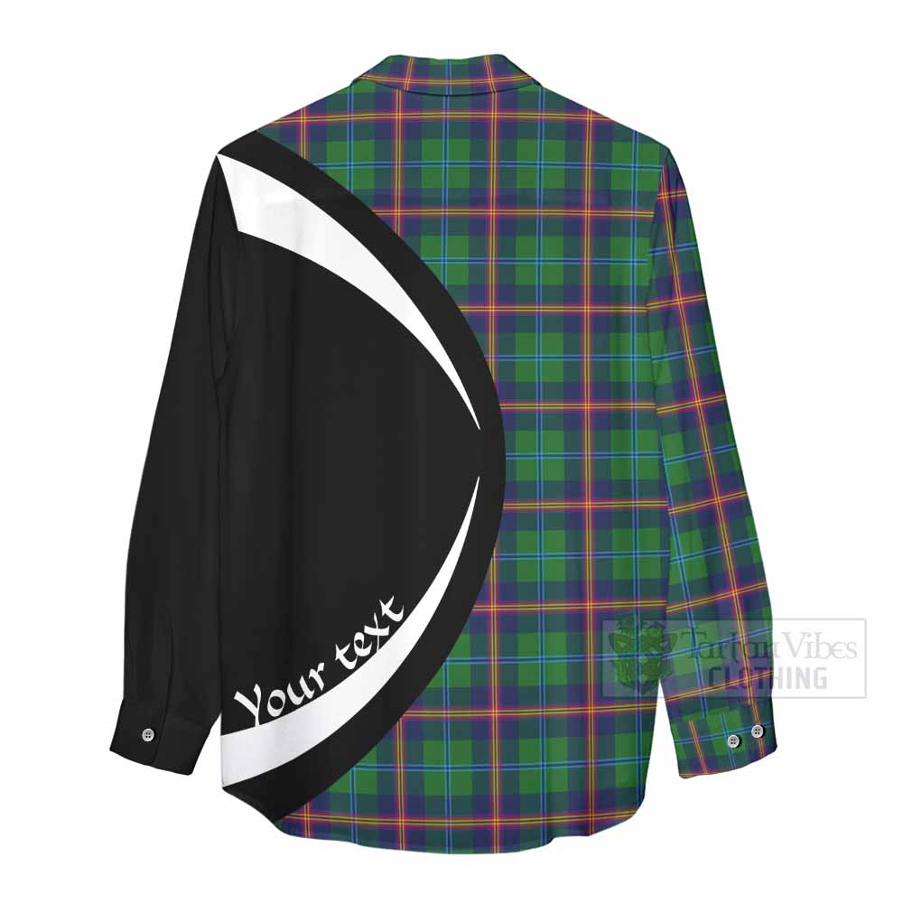 Tartan Vibes Clothing Young Tartan Women's Casual Shirt with Family Crest Circle Style