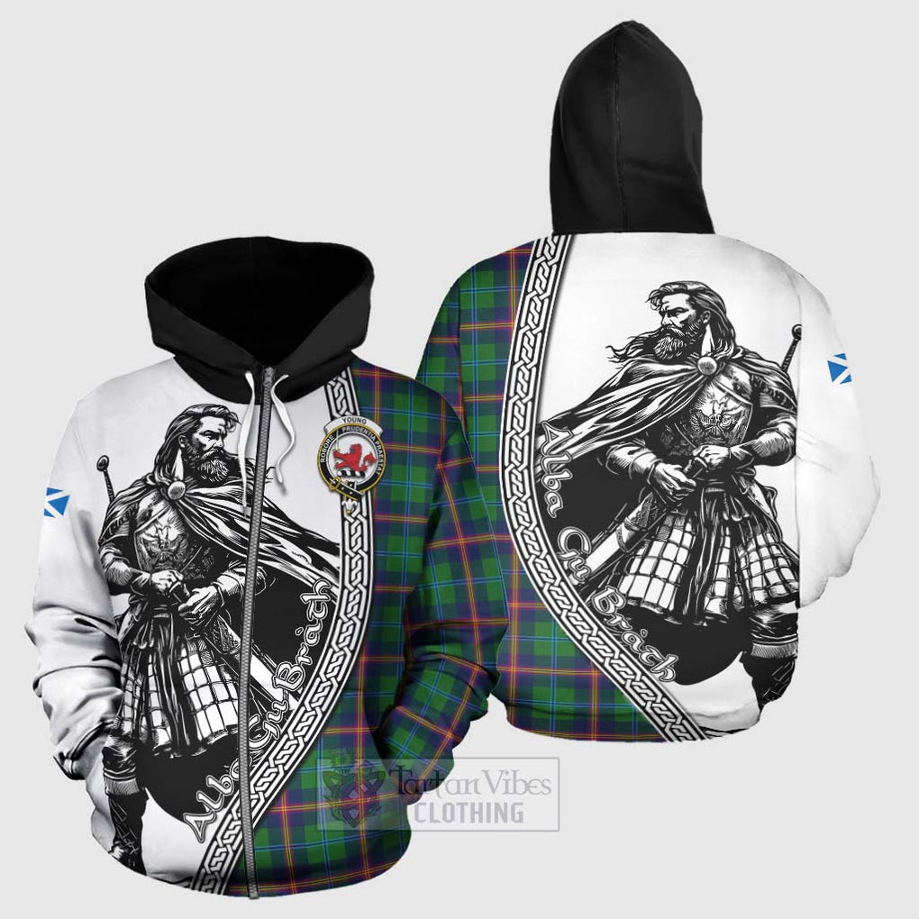 Tartan Vibes Clothing Young Tartan Clan Crest Hoodie with Highlander Warrior Celtic Style