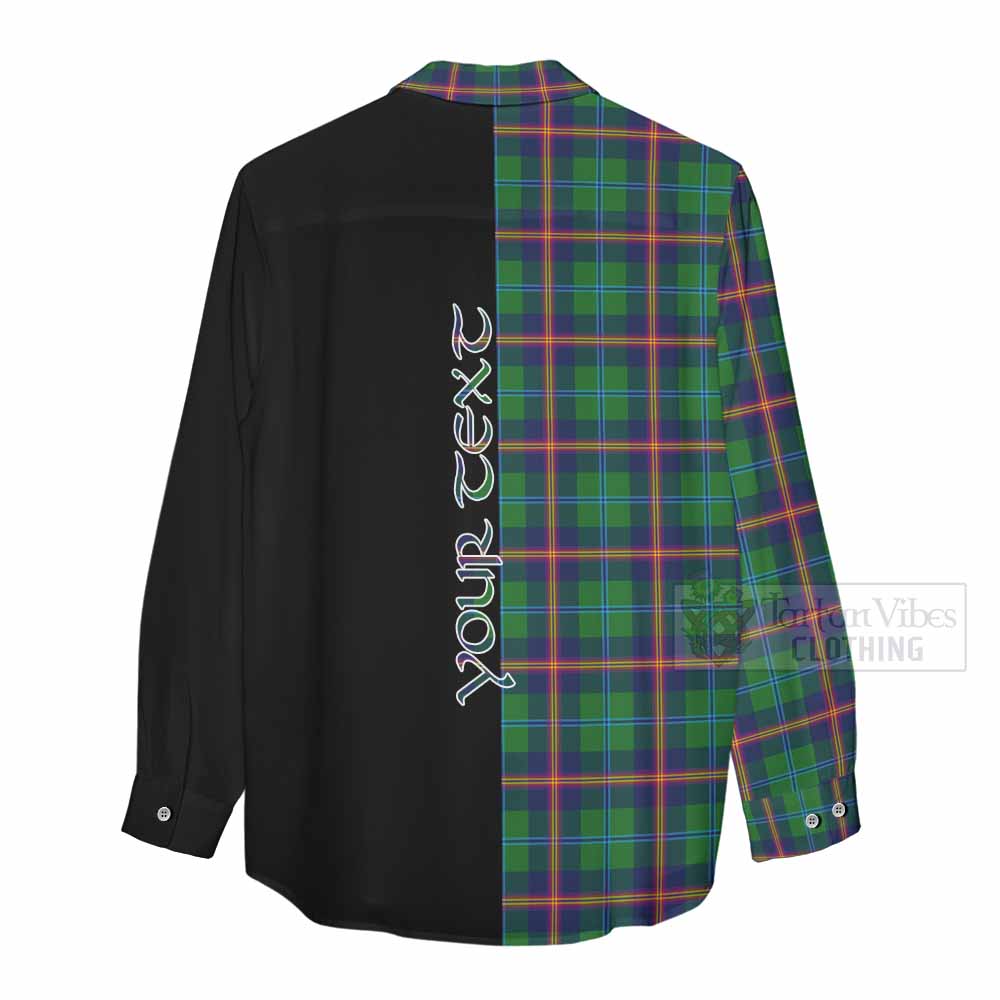 Tartan Vibes Clothing Young Tartan Women's Casual Shirt with Family Crest and Half Of Me Style