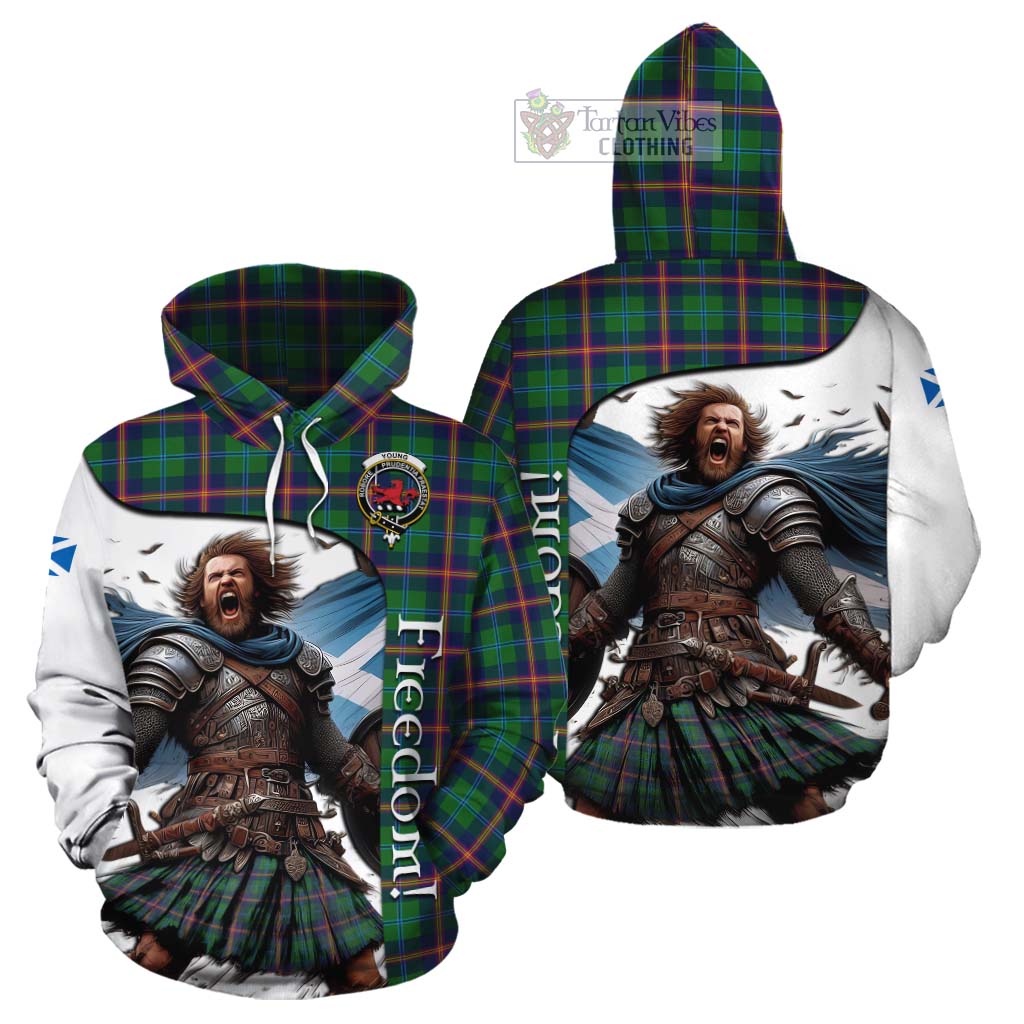 Tartan Vibes Clothing Young Crest Tartan Cotton Hoodie Inspired by the Freedom of Scottish Warrior