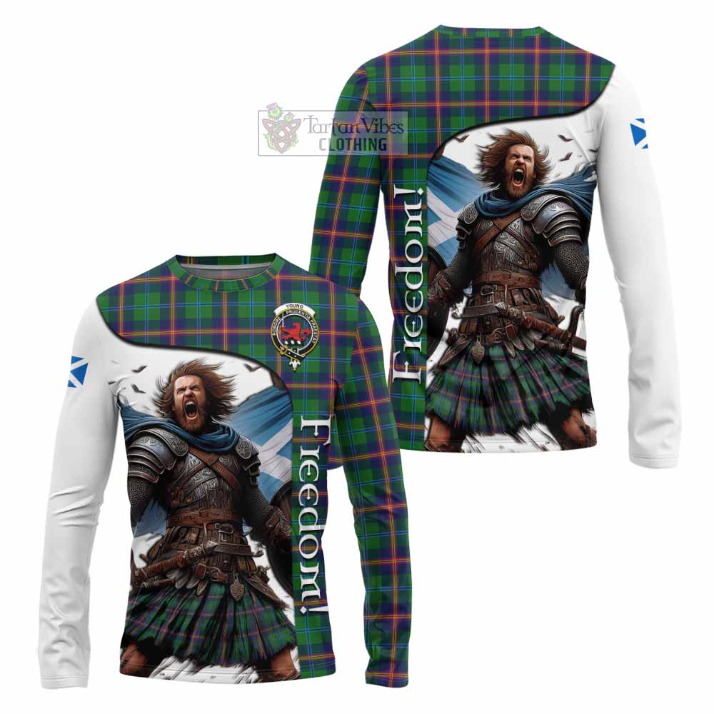 Tartan Vibes Clothing Young Crest Tartan Long Sleeve T-Shirt Inspired by the Freedom of Scottish Warrior