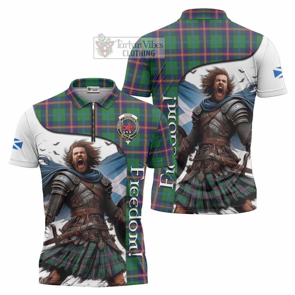 Tartan Vibes Clothing Young Crest Tartan Zipper Polo Shirt Inspired by the Freedom of Scottish Warrior