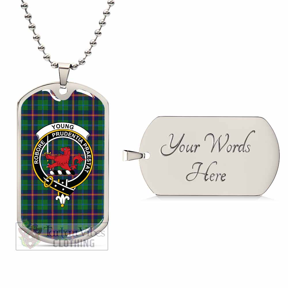 Tartan Vibes Clothing Young Tartan Dog Tag Necklace with Family Crest