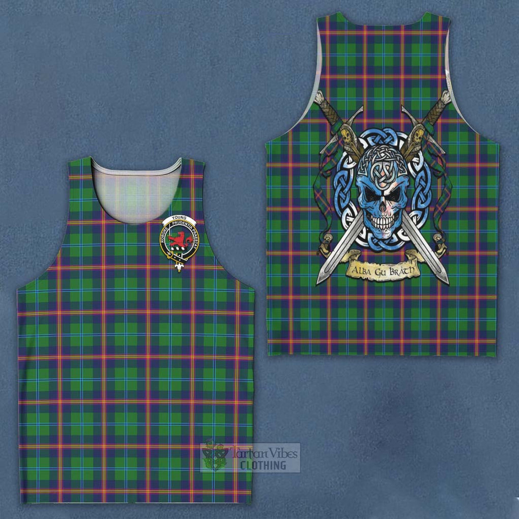 Tartan Vibes Clothing Young Tartan Men's Tank Top with Family Crest Celtic Skull Style