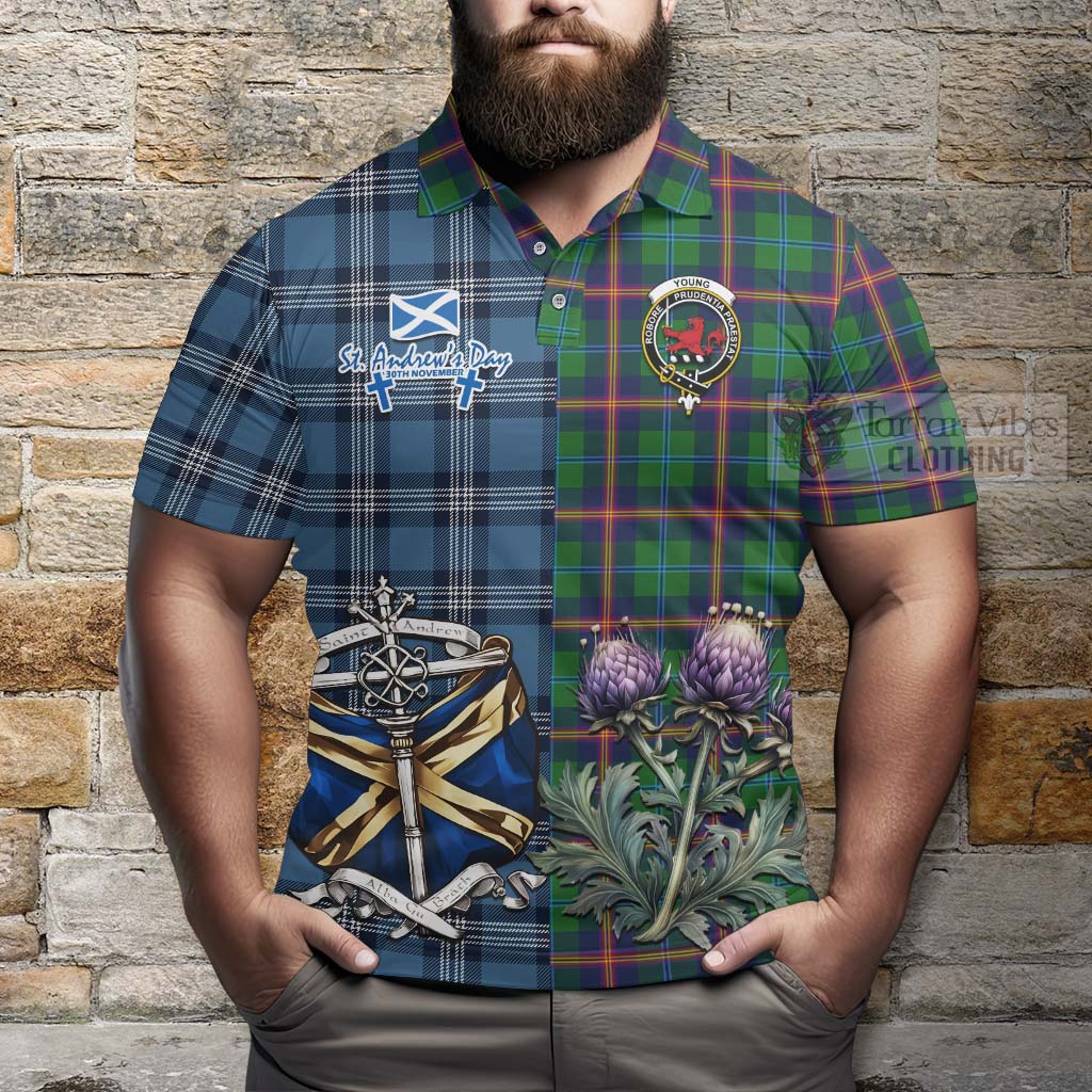 Tartan Vibes Clothing Young Tartan Polo Shirt Happy St. Andrew's Day Half Tartan Style