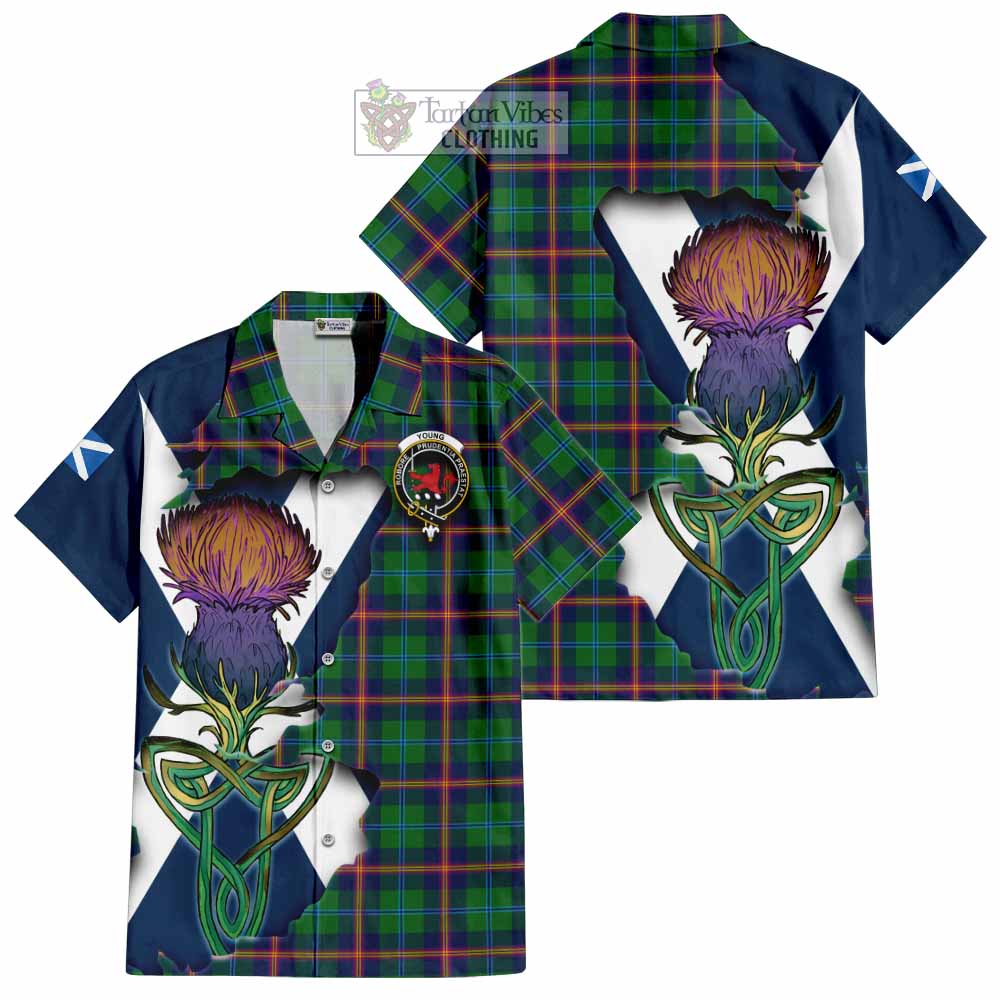 Young Tartan Family Crest Hawaiian Shirt Scottish Thistle Celtic Inspired - Tartan Vibes Clothing