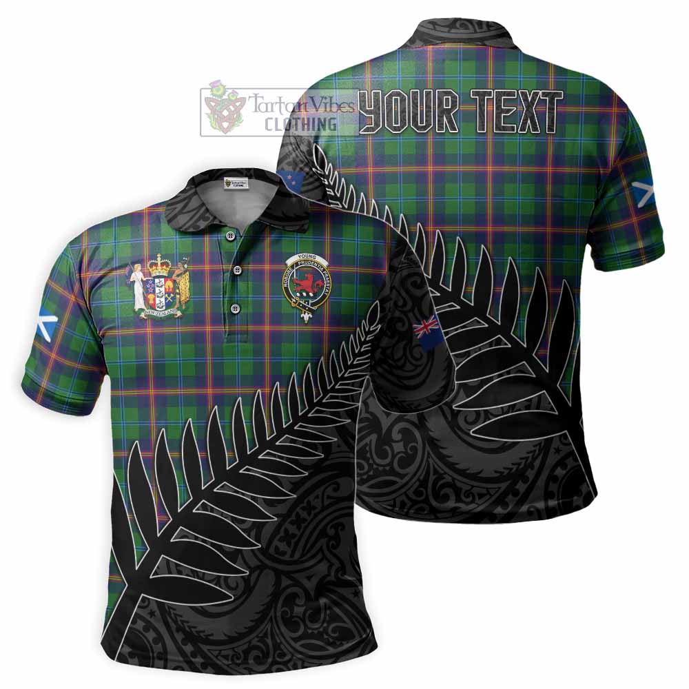 Young Crest Tartan Polo Shirt with New Zealand Silver Fern Half Style