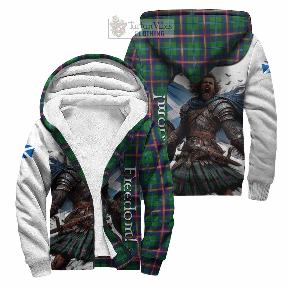 Tartan Vibes Clothing Young Crest Tartan Sherpa Hoodie Inspired by the Freedom of Scottish Warrior