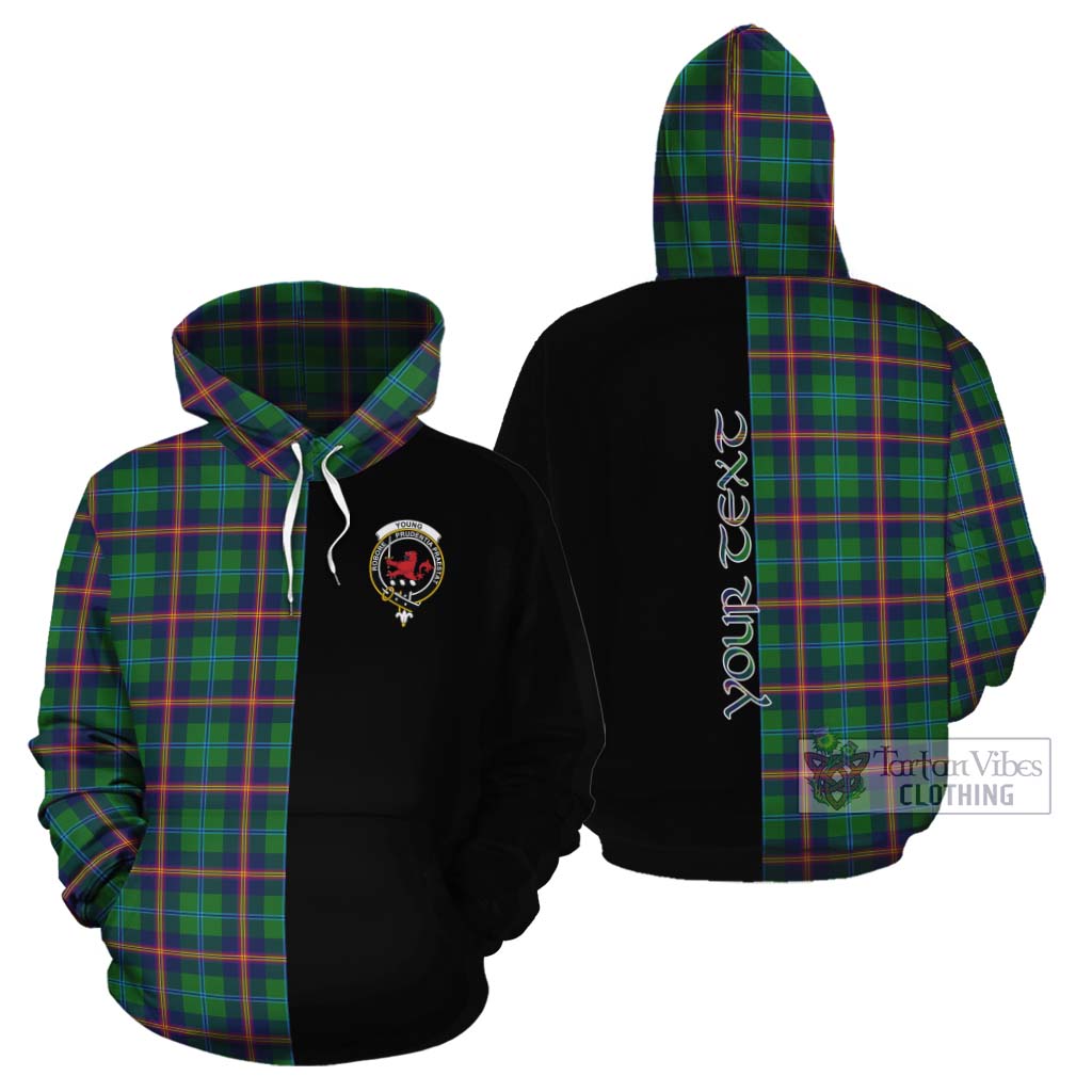 Tartan Vibes Clothing Young Tartan Cotton Hoodie with Family Crest and Half Of Me Style