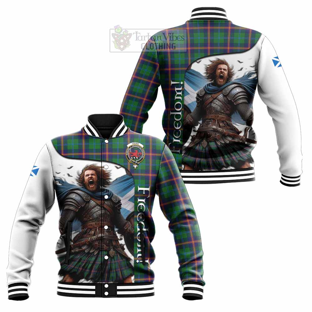 Tartan Vibes Clothing Young Crest Tartan Baseball Jacket Inspired by the Freedom of Scottish Warrior