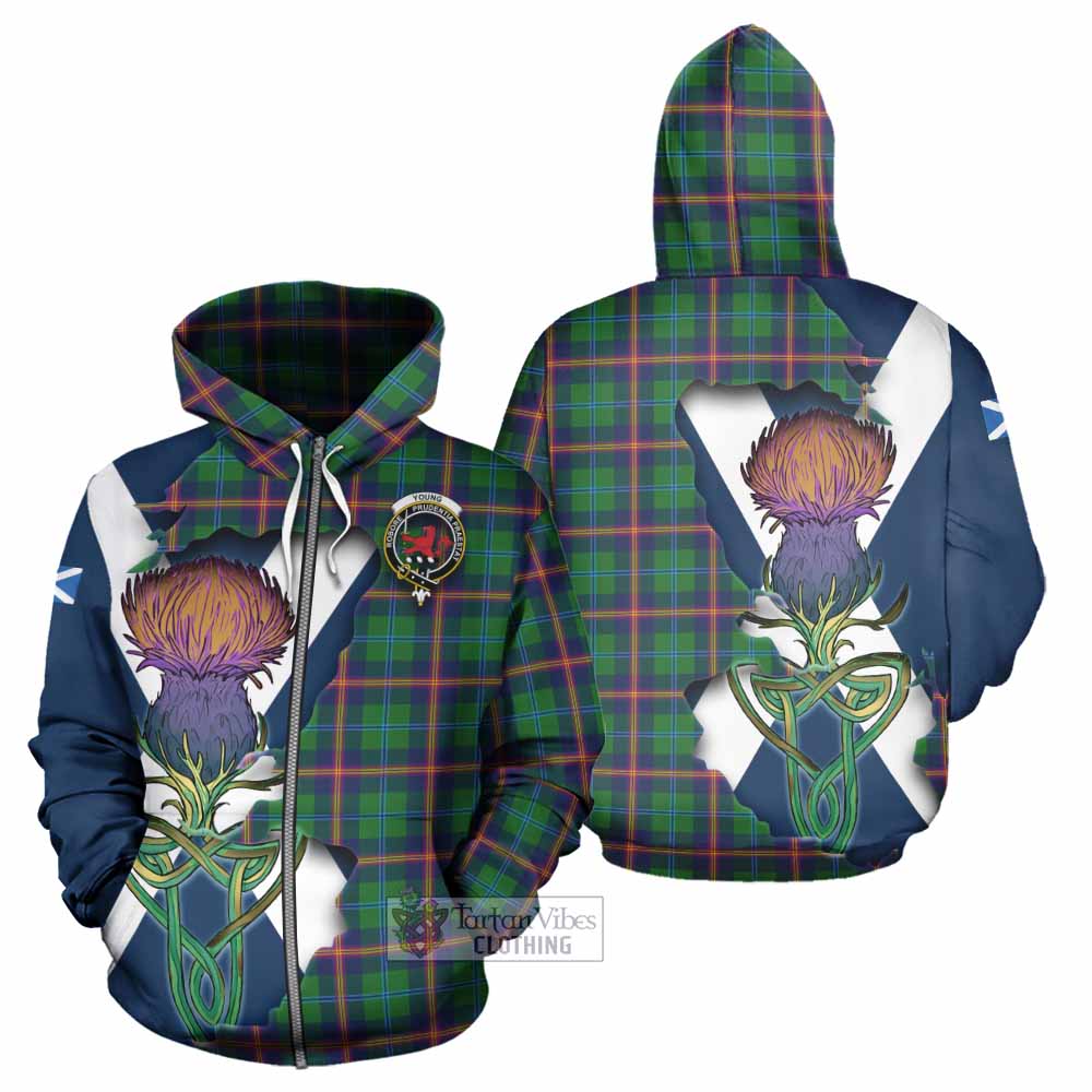 Young Tartan Family Crest Hoodie Scottish Thistle Celtic Inspired Zip Hoodie - Tartan Vibes Clothing