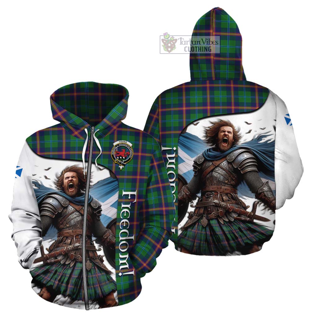 Tartan Vibes Clothing Young Crest Tartan Cotton Hoodie Inspired by the Freedom of Scottish Warrior