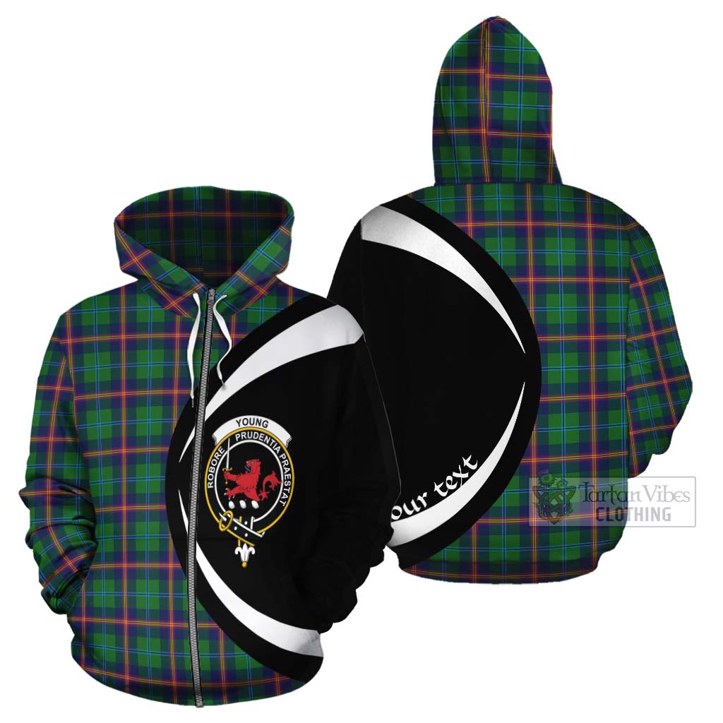 Tartan Vibes Clothing Young Tartan Cotton Hoodie with Family Crest Circle Style