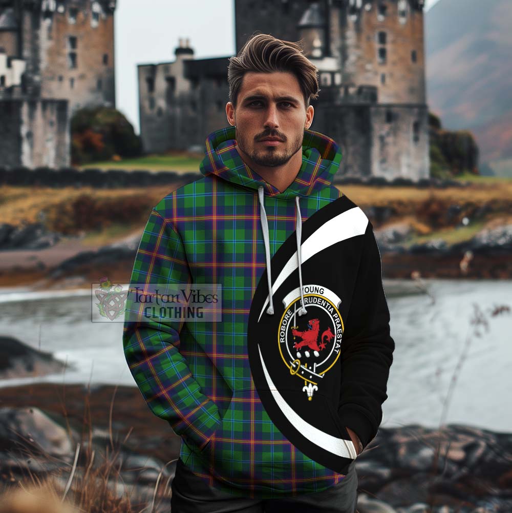 Tartan Vibes Clothing Young Tartan Cotton Hoodie with Family Crest Circle Style