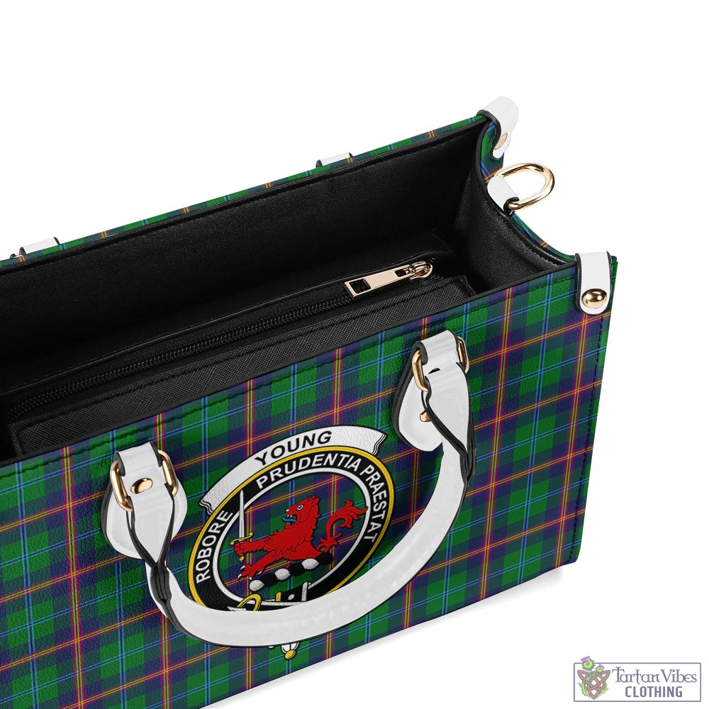 Tartan Vibes Clothing Young Modern Tartan Luxury Leather Handbags with Family Crest