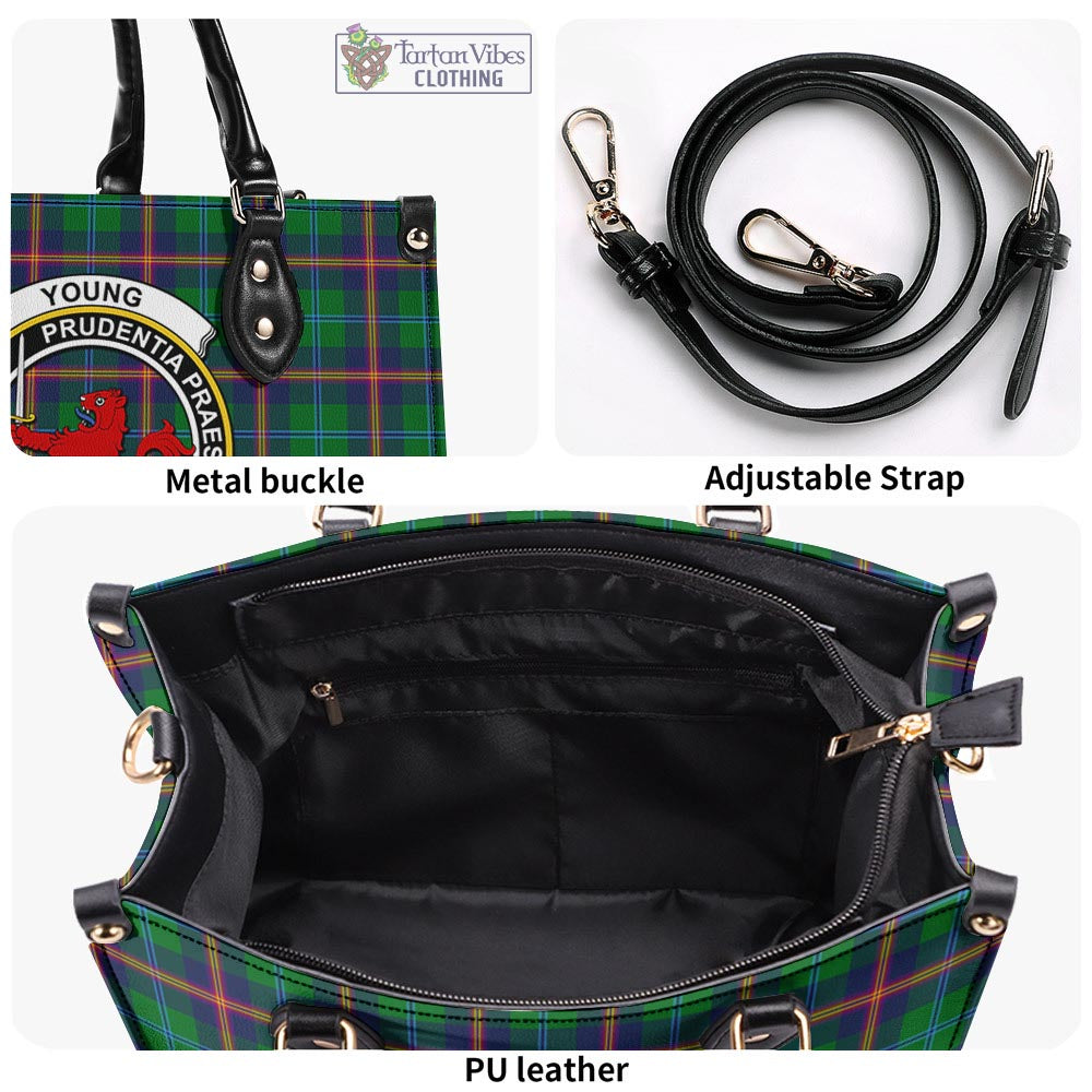 Tartan Vibes Clothing Young Modern Tartan Luxury Leather Handbags with Family Crest