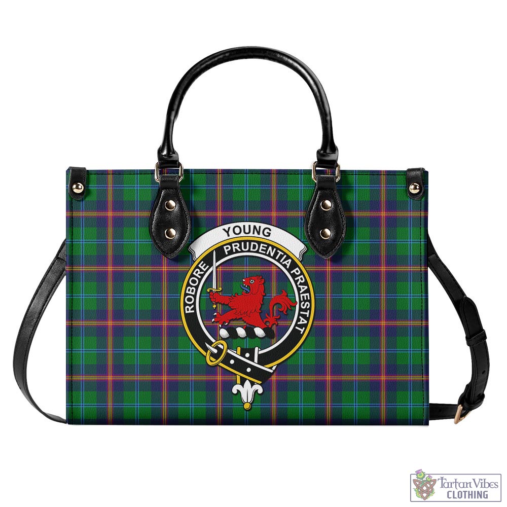 Tartan Vibes Clothing Young Modern Tartan Luxury Leather Handbags with Family Crest