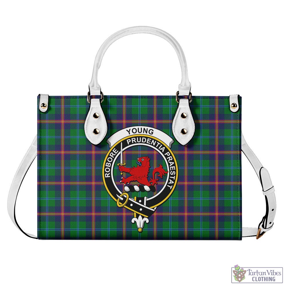 Tartan Vibes Clothing Young Modern Tartan Luxury Leather Handbags with Family Crest