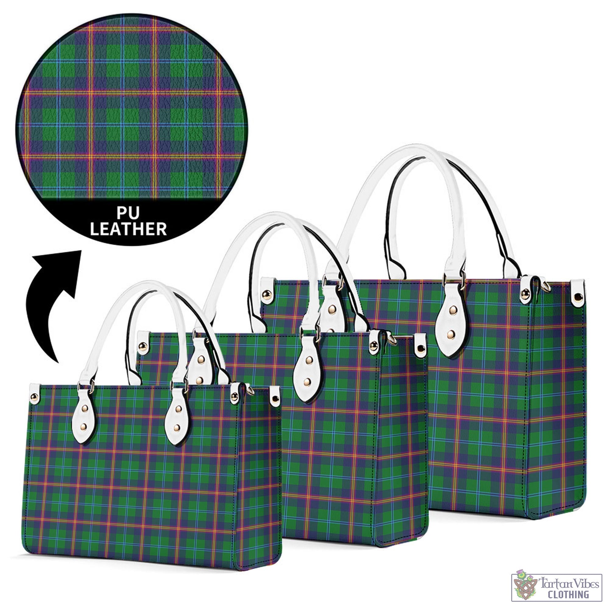 Tartan Vibes Clothing Young Modern Tartan Luxury Leather Handbags