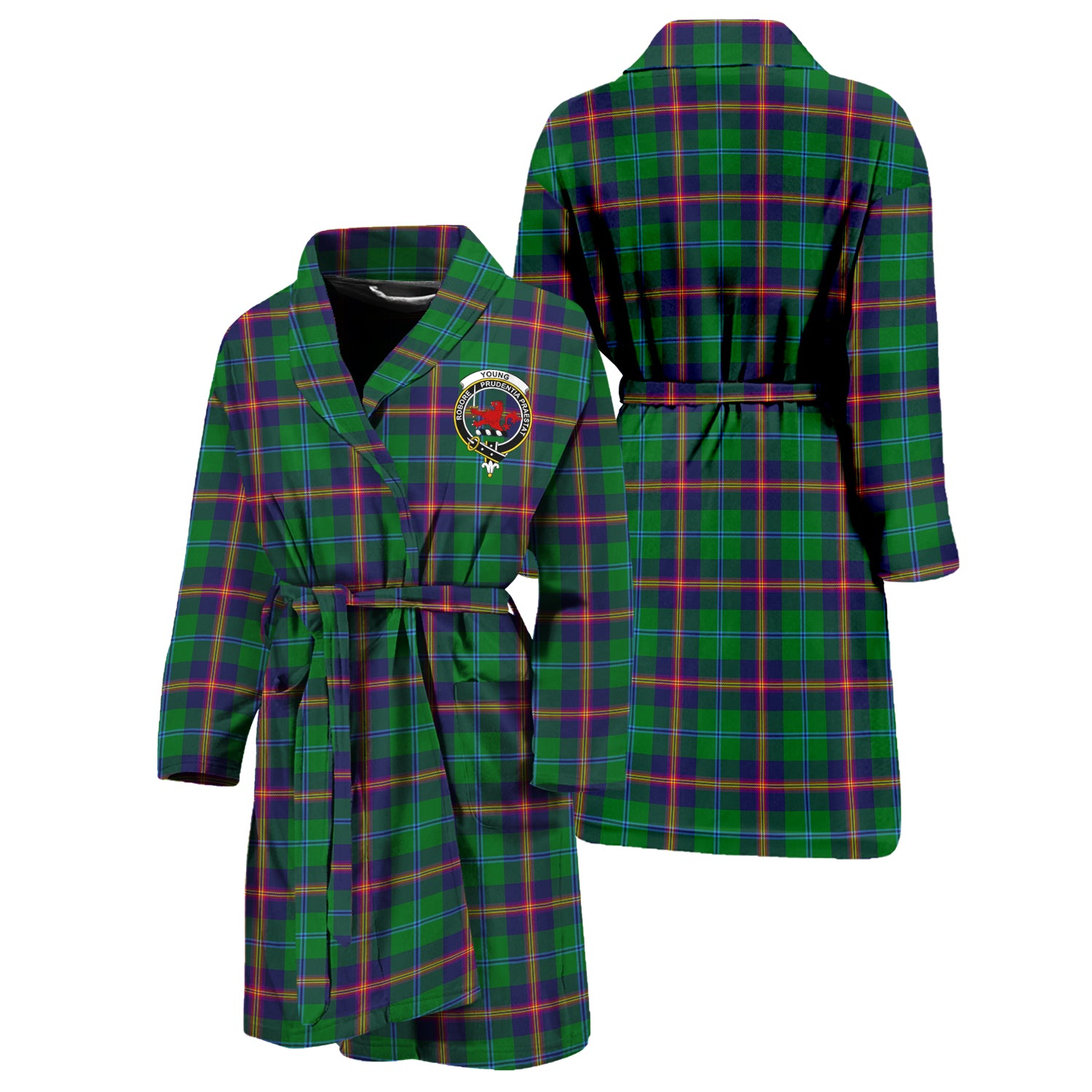 Young Tartan Bathrobe with Family Crest Unisex S - Tartan Vibes Clothing