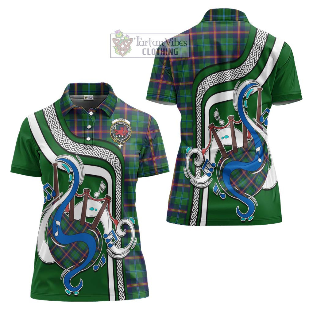 Young Tartan Women's Polo Shirt with Epic Bagpipe Style Women - Tartanvibesclothing Shop