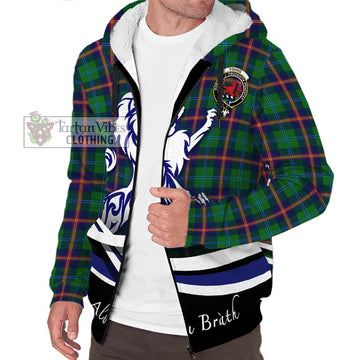 Young Tartan Sherpa Hoodie with Alba Gu Brath Regal Lion Emblem