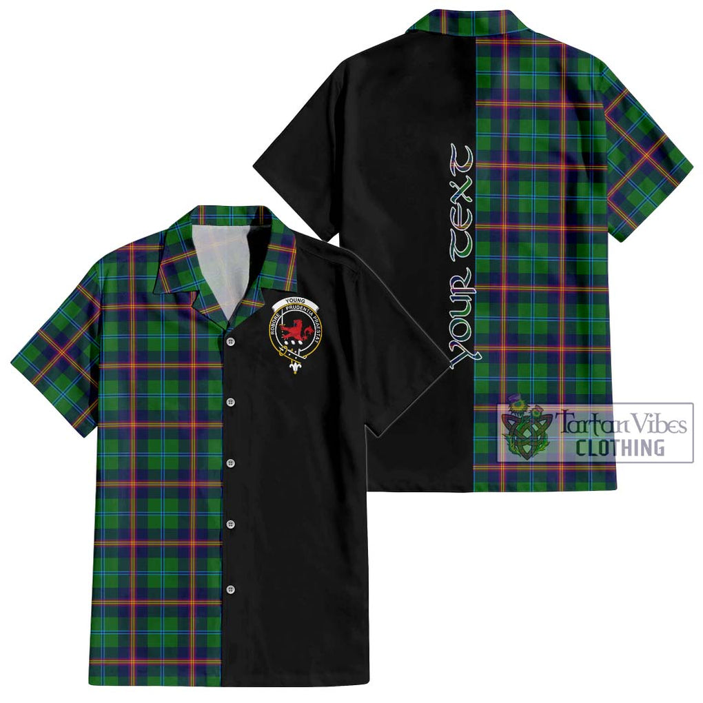 Young Tartan Short Sleeve Button Shirt with Family Crest and Half Of Me Style Kid - Tartanvibesclothing Shop