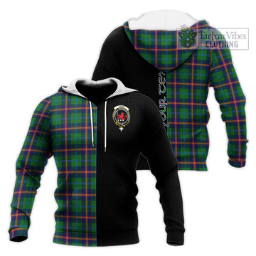 Young Tartan Knitted Hoodie with Family Crest and Half Of Me Style