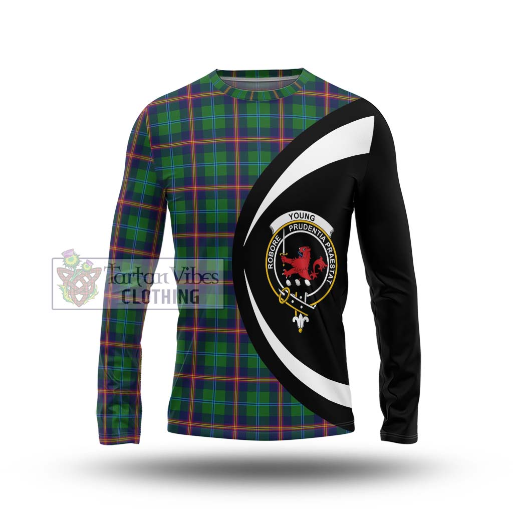 Young Tartan Long Sleeve T-Shirt with Family Crest Circle Style Unisex - Tartan Vibes Clothing