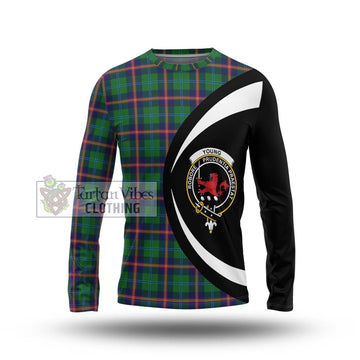 Young Tartan Long Sleeve T-Shirt with Family Crest Circle Style