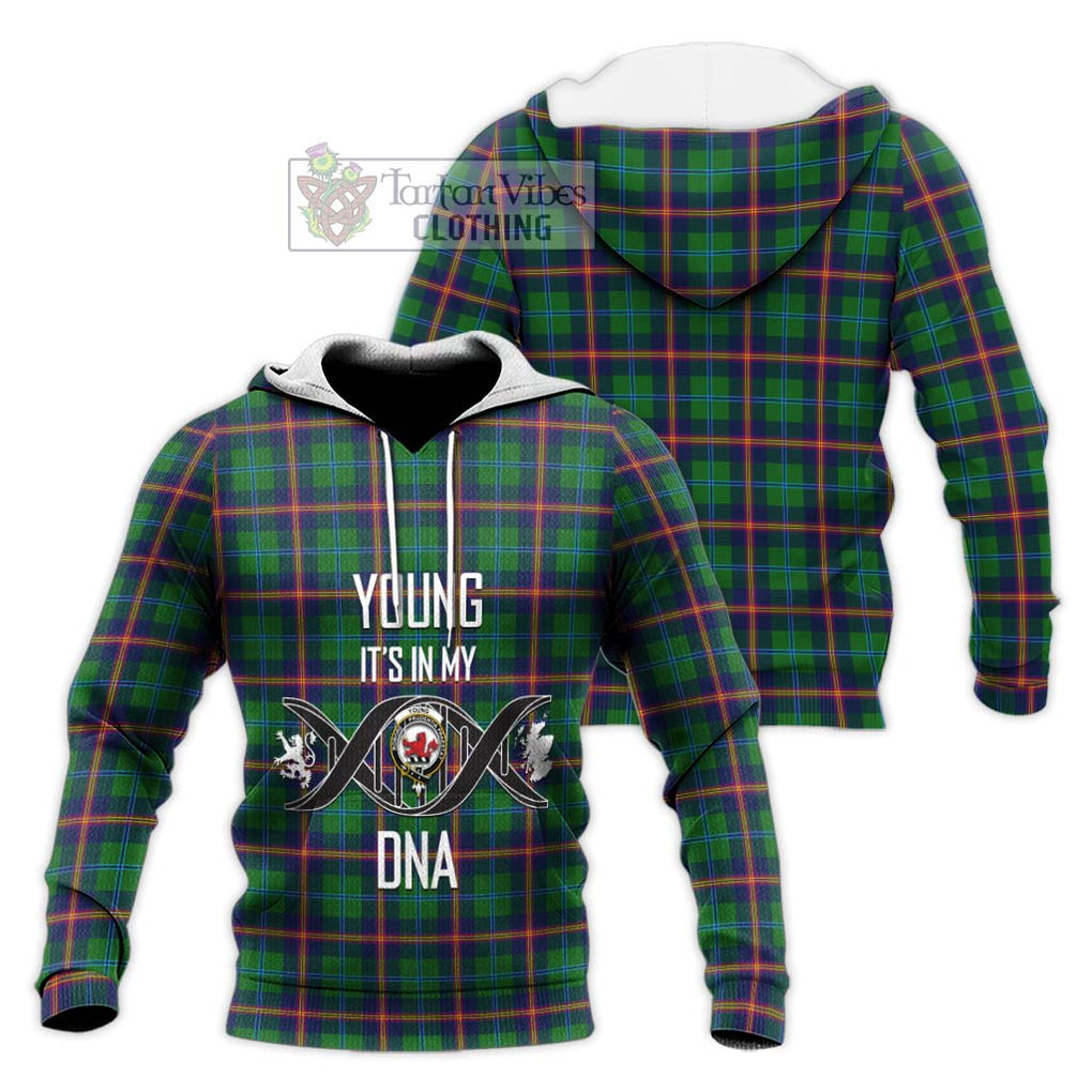 Young Tartan Knitted Hoodie with Family Crest DNA In Me Style Unisex Knitted Pullover Hoodie - Tartanvibesclothing Shop