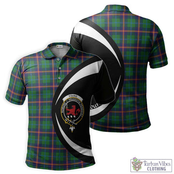 Young Tartan Men's Polo Shirt with Family Crest Circle Style