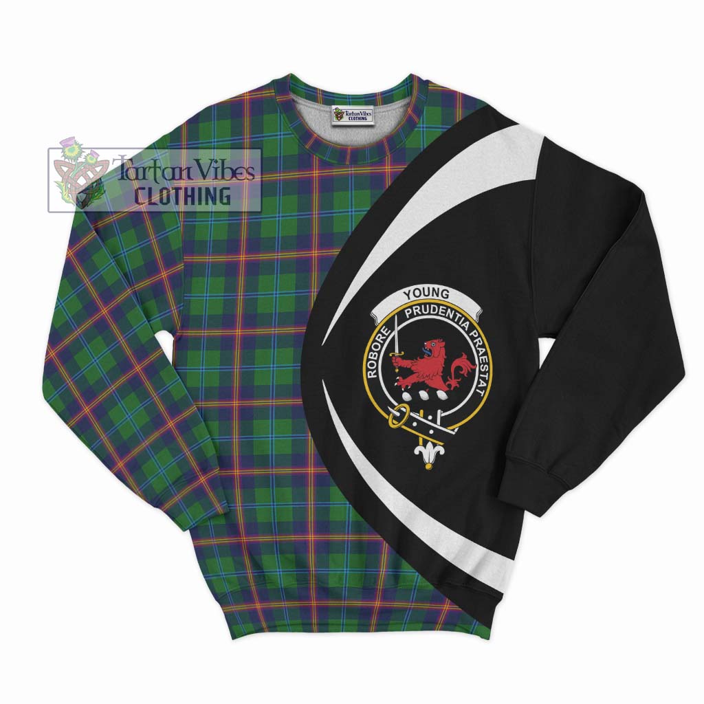 Young Tartan Sweatshirt with Family Crest Circle Style Unisex - Tartan Vibes Clothing