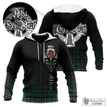 Young Tartan Knitted Hoodie Featuring Alba Gu Brath Family Crest Celtic Inspired