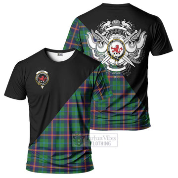 Young Tartan T-Shirt with Family Crest and Military Logo Style