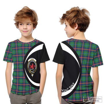 Young Tartan Kid T-Shirt with Family Crest Circle Style