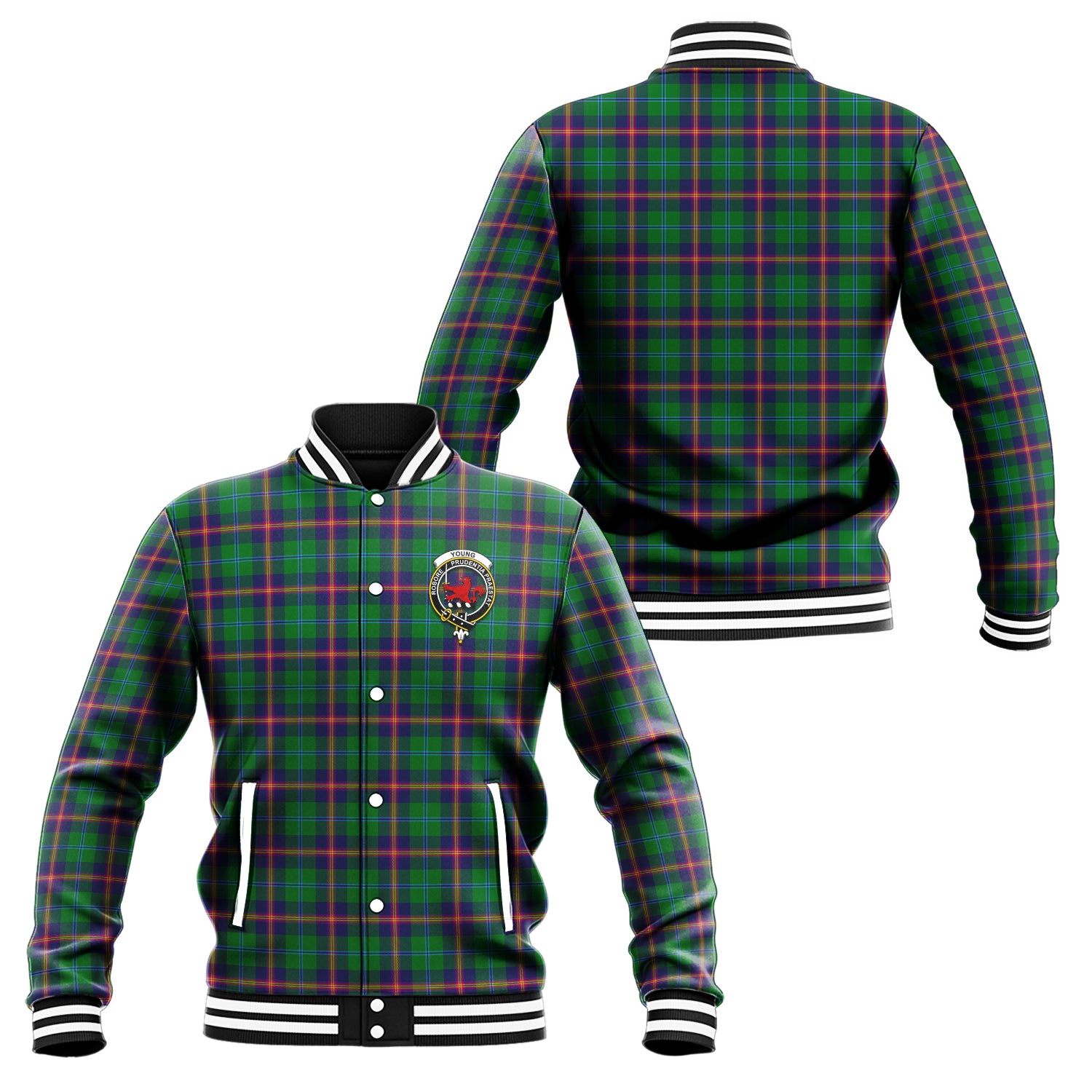 Young Tartan Baseball Jacket with Family Crest Unisex - Tartan Vibes Clothing