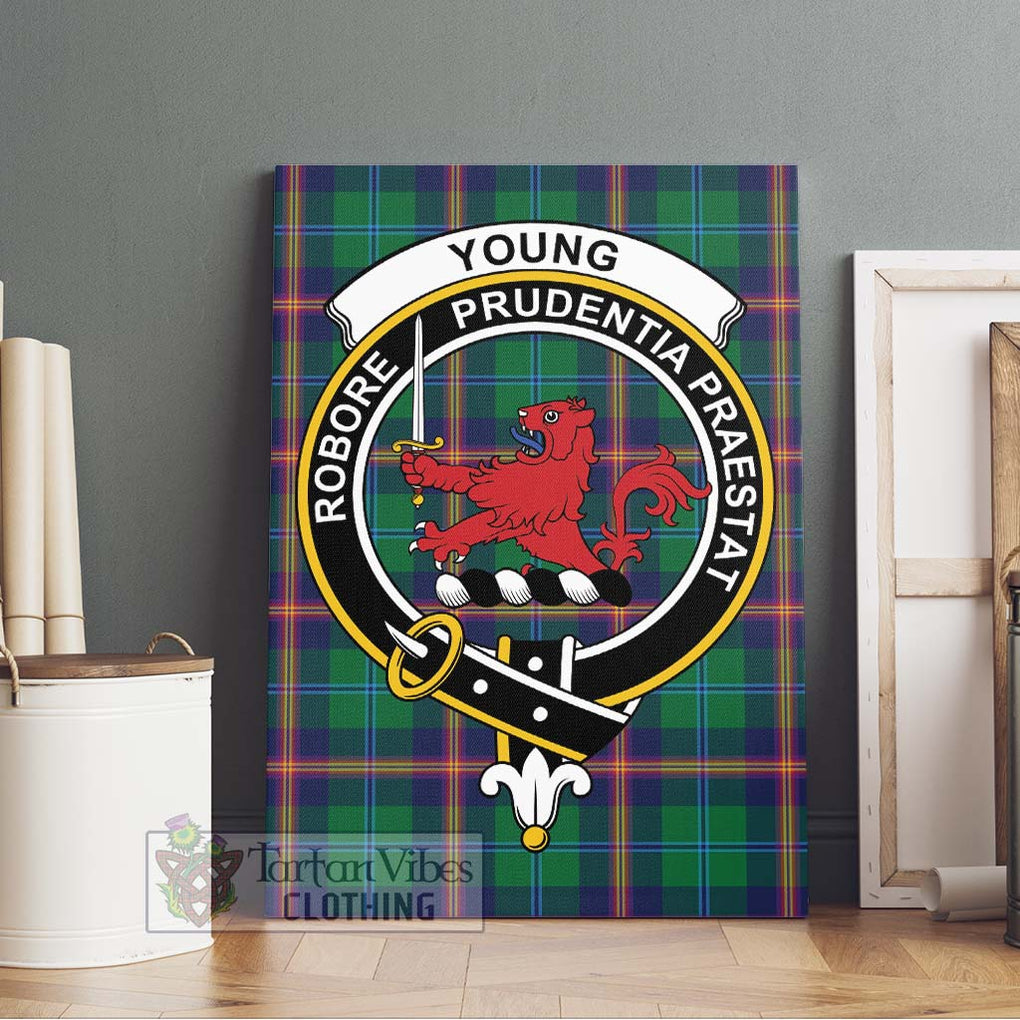 Young Tartan Canvas Print Wall Art with Family Crest Without Frame - Tartan Vibes Clothing